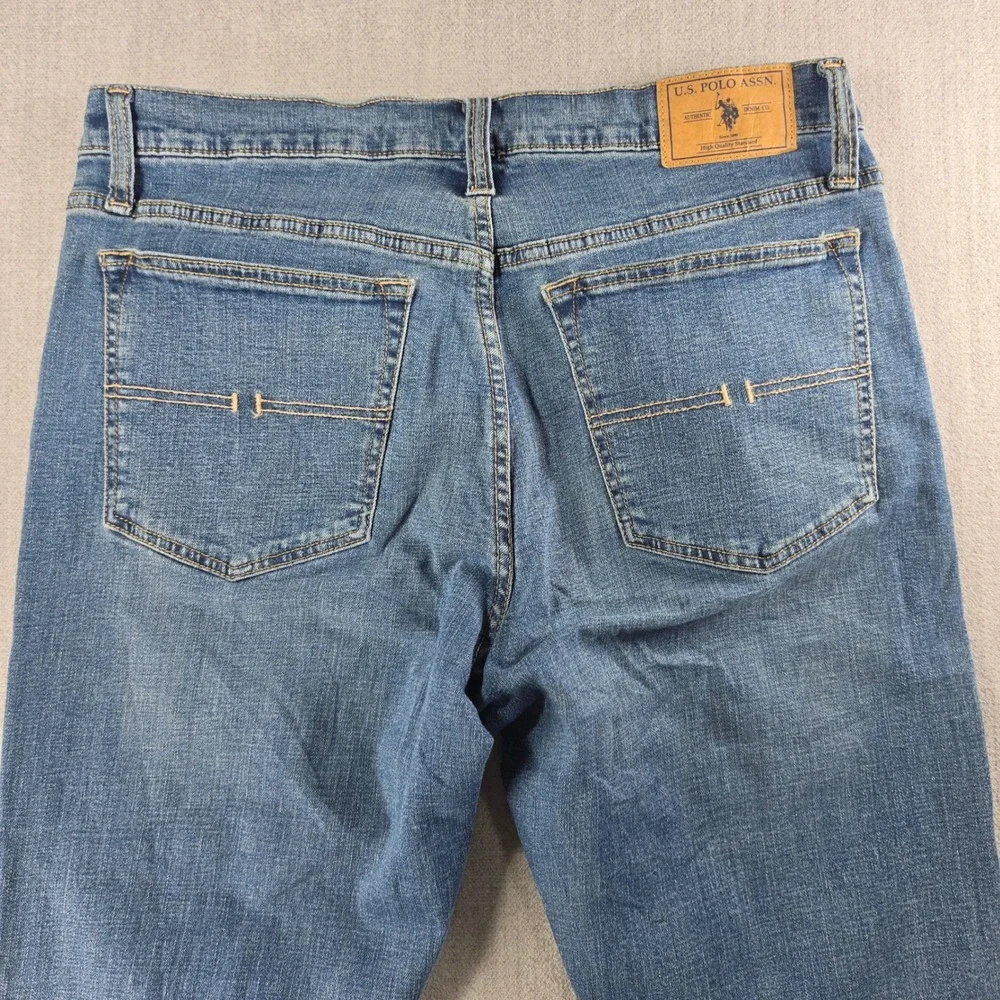 U.S. Polo Assn. Jeans Mens 34x32 Blue Straight Leg Stretch Denim Pants